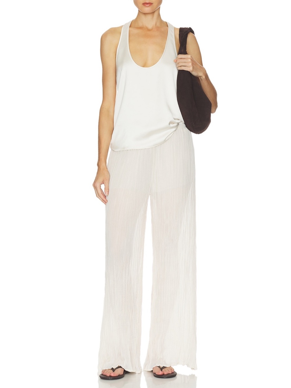 Enza Costa plisse palazzo pants